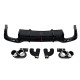 Дифузор ( заднього бампера ) Full Black / Chrome Pipe ( в стилі S5 + Led стоп ) S-Line на Audi A5 B9 2020-2025 року