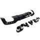 Дифузор ( заднього бампера ) Full Black / Chrome Pipe ( в стилі S5 + Led стоп ) S-Line на Audi A5 B9 2020-2025 року