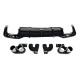 Дифузор ( заднього бампера ) Full Black / Chrome Pipe ( в стилі S5 + Led стоп ) S-Line на Audi A5 B9 2020-2025 року