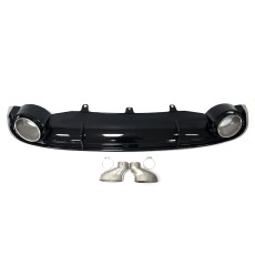 Дифузор ( заднього бампера ) Black Silver / Chrome Pipe ( в стилі RS7 ) на Audi A7 4G 2010-2014 року