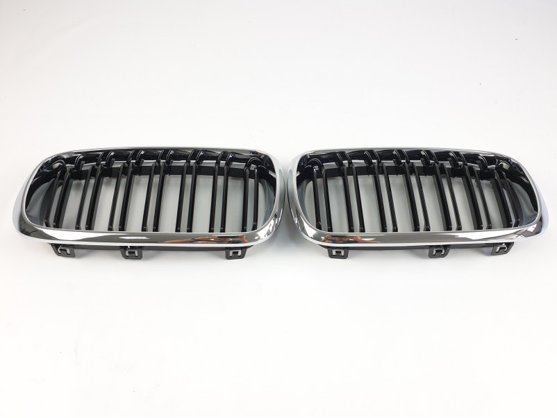 Ніздрі Чорні Глянець Хром Рамка ( Подвійні M-Look ) на BMW X5 F15 2013-2018 року