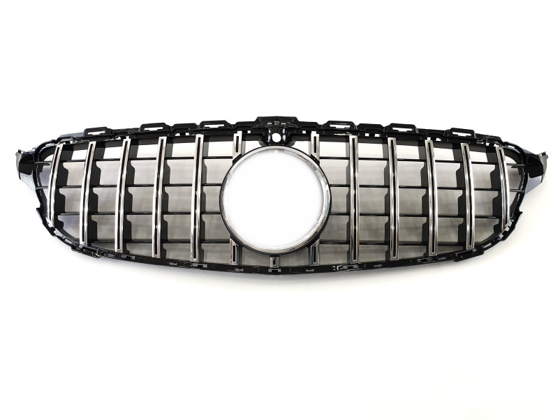 Решітка радіатора Chrome Black ( з місцем під камеру ) GT на Mercedes-Benz C-Class W205 2018-2021 року