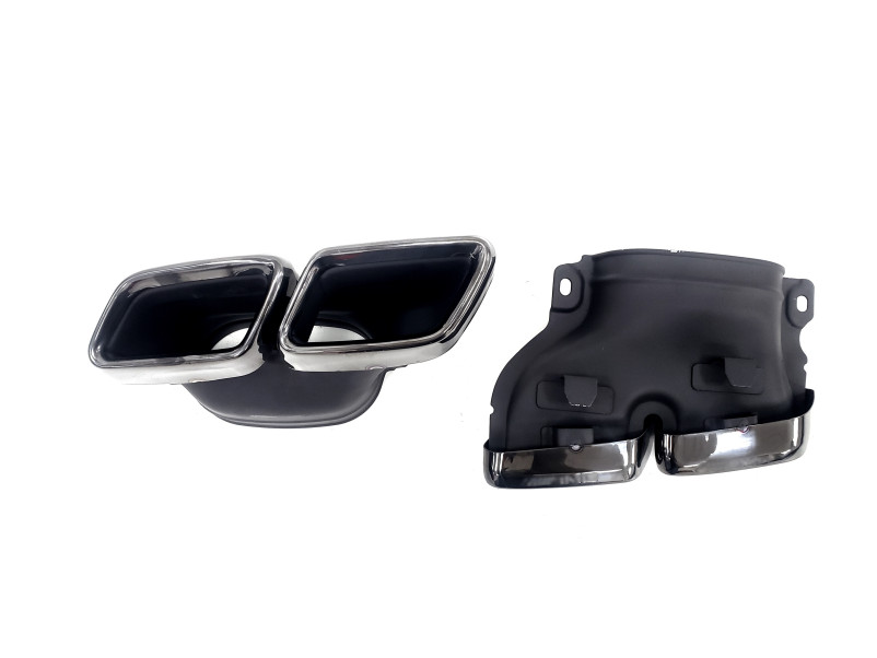 Дифузор ( заднього бампера ) Full Black / Black Pipe ( стиль E63 ) Normal на Mercedes-Benz E-Class W213 2016-2020 року