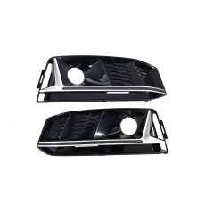 Решітки в бампер Silver Black ( S4 під радари ) S-Line на Audi A4 B9 2015-2019 року