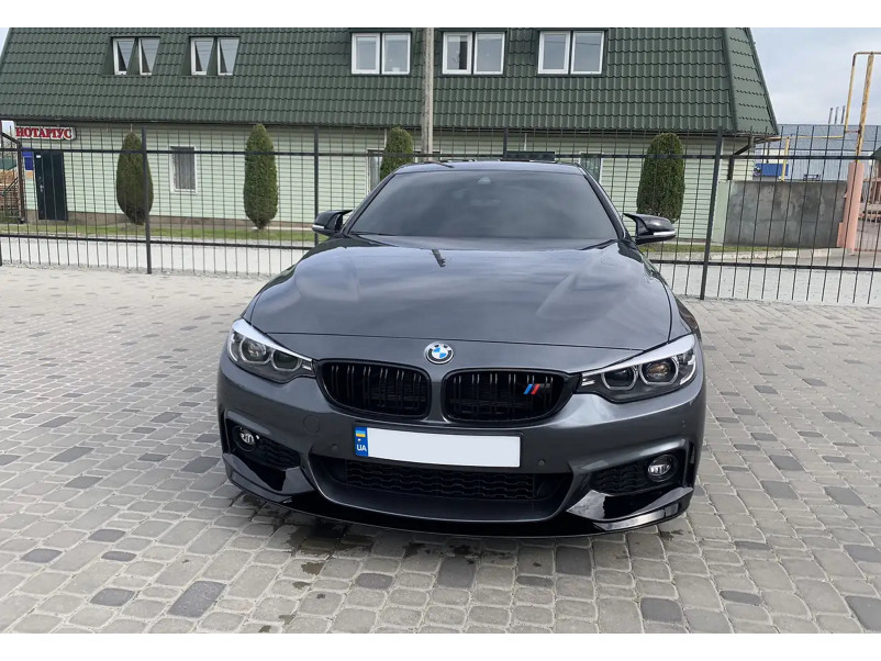 Губа ( переднього бампера ) Чорний глянець ( M-Performance ) V2  на BMW 4 Series F32 / F33 2013-2020 року