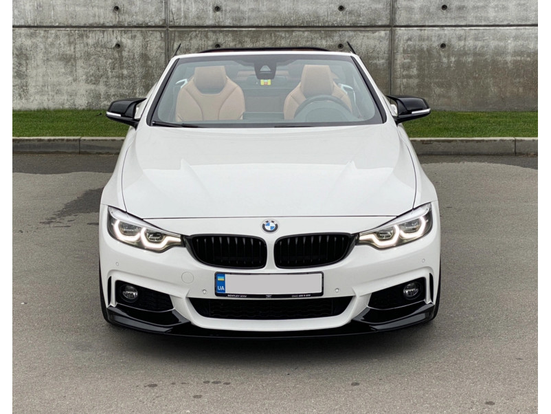Губа ( переднього бампера ) Чорний глянець ( M-Performance ) V2  на BMW 4 Series F32 / F33 2013-2020 року