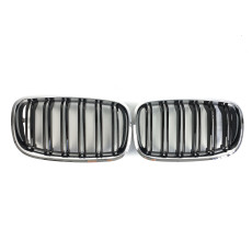 Ніздрі Чорний глянець / Хром рамка ( Подвійні M-Look ) на BMW X5 E70 2010-2013 року
