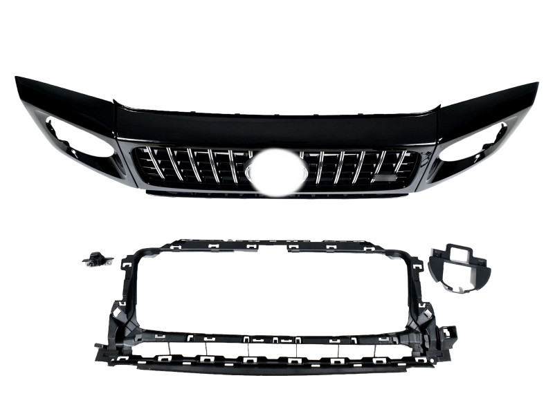 Решітка радіатора Chrome Black + рамки на фари GT на Mercedes-Benz G-Class W463 2018-2025 року