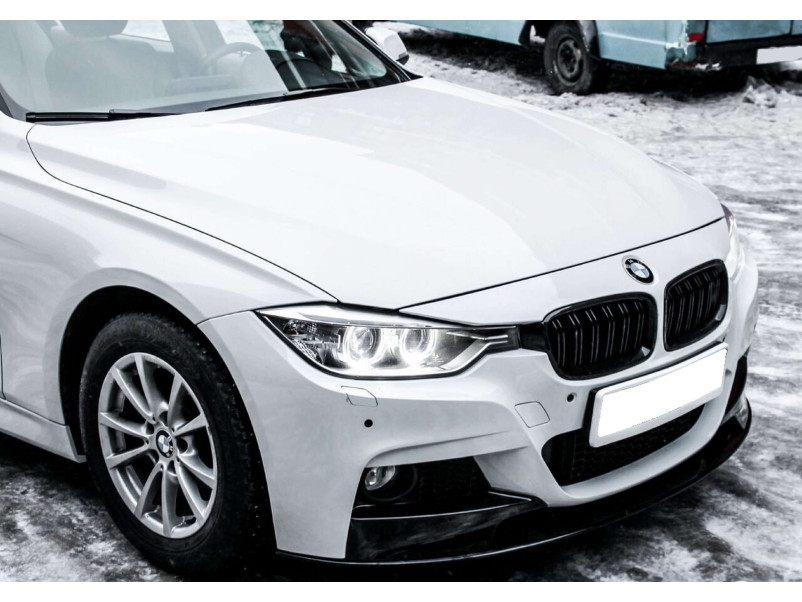 Губа ( переднього бампера ) Чорний глянець ( під M-Paket ) на BMW 3 Series F30 / F31 2011-2018 року