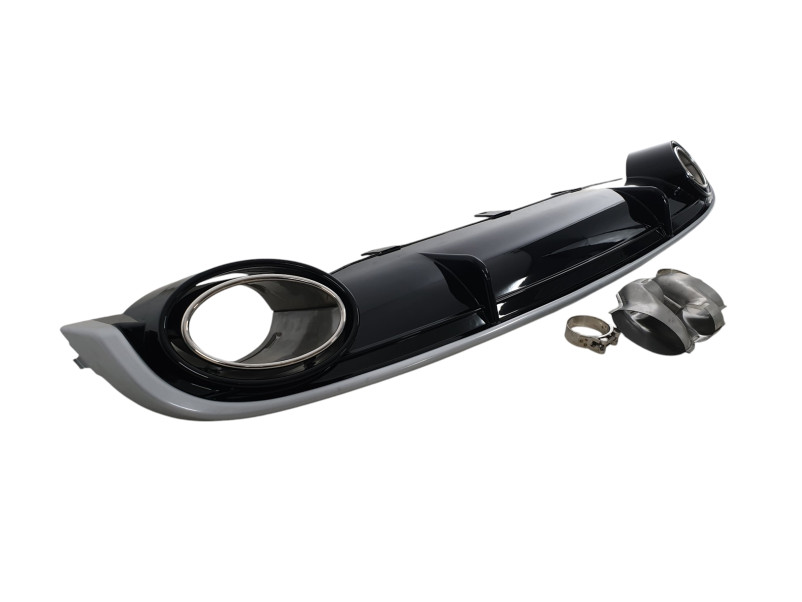 Дифузор ( заднього бампера ) Black Silver / Chrome Pipe ( в стилі RS7 ) на Audi A7 4G 2010-2014 року