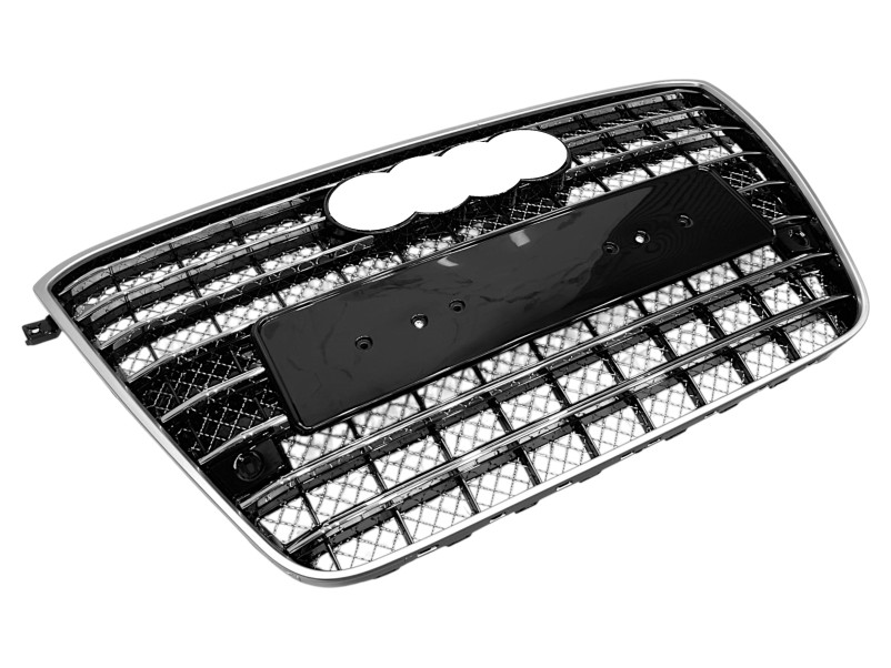 Решітка радіатора Silver Chrome ( в стилі W12 ) на Audi A8 D4 2010-2014 року