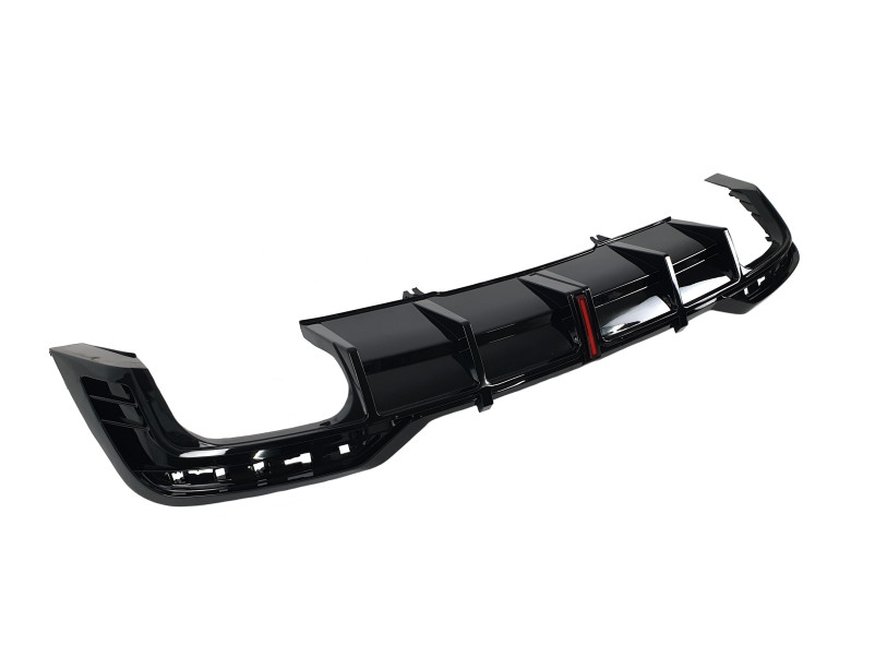 Дифузор ( заднього бампера ) Full Black / Black Pipe ( в стилі S5 + Led стоп ) S-Line на Audi A5 B9 2020-2025 року