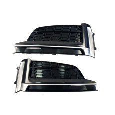 Решітки в бампер Black Silver ( стиль S5 ) S-Line на Audi A5 B9 2016-2020 року