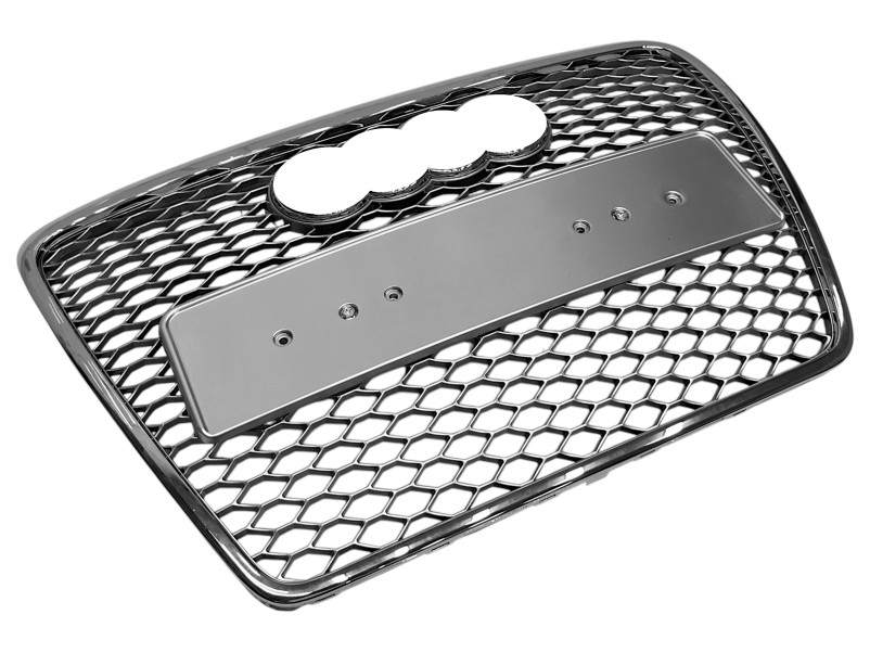 Решітка радіатора Silver Chrome ( в стилі RS6 ) без PDC на Audi A6 C6 2004-2011 року