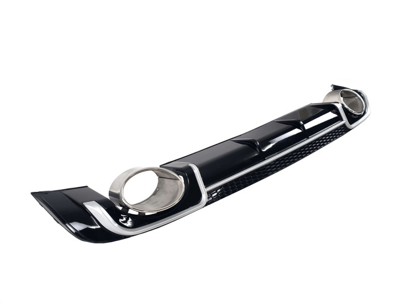 Дифузор ( заднього бампера ) Black Silver / Chrome Pipe ( в стилі RS3 ) Hatchback на Audi A3 8V 2012-2016 року