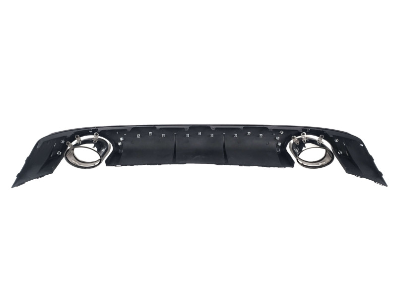 Дифузор ( заднього бампера ) Black Silver / Chrome Pipe ( в стилі RS3 ) Hatchback на Audi A3 8V 2012-2016 року