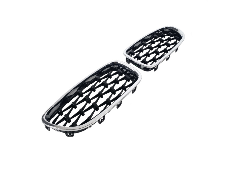 Ніздрі Diamond Black (хром рамка)  на BMW 5 Series F10 / F11 2010-2017 року
