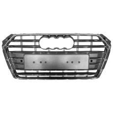 Решітка радіатора  ( в стилі S4 ) Silver Chrome на Audi A4 B9 2015-2019 року