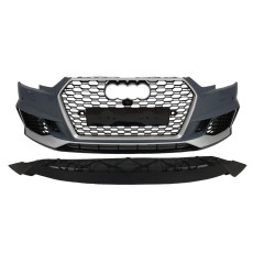 Передній бампер  ( в стилі RS4 без радарів V3 ) на Audi A4 B9 2015-2019 року