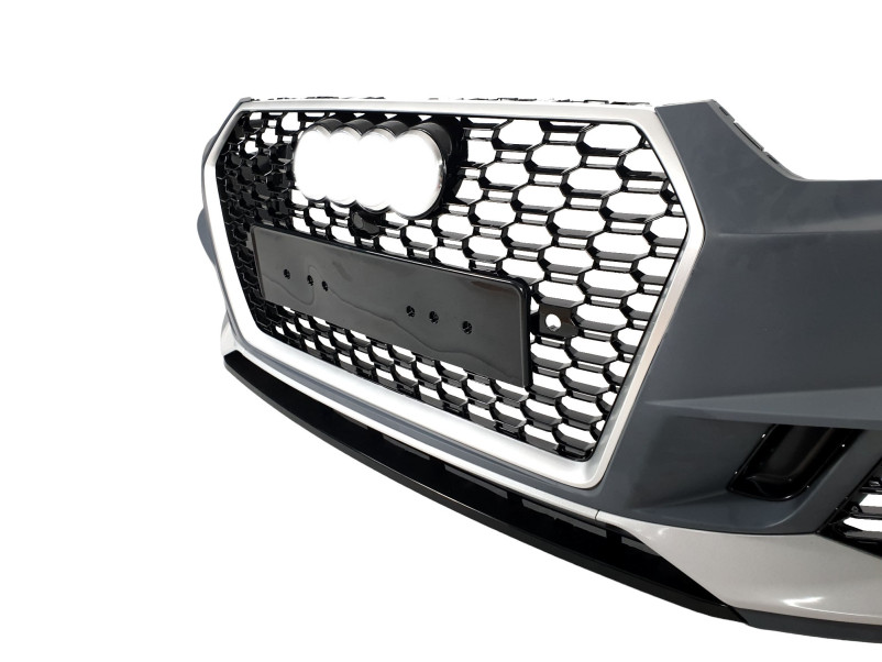 Передній бампер  ( в стилі RS4 без радарів V3 ) на Audi A4 B9 2015-2019 року