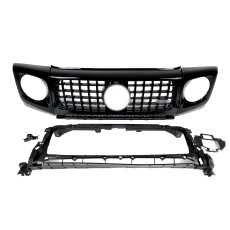 Решітка радіатора Full Black + рамки на фари GT на Mercedes-Benz G-Class W463 2018-2025 року
