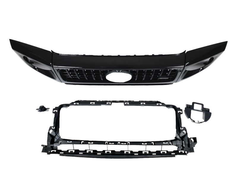 Решітка радіатора Full Black + рамки на фари GT на Mercedes-Benz G-Class W463 2018-2025 року