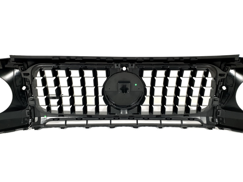 Решітка радіатора Full Black + рамки на фари GT на Mercedes-Benz G-Class W463 2018-2025 року