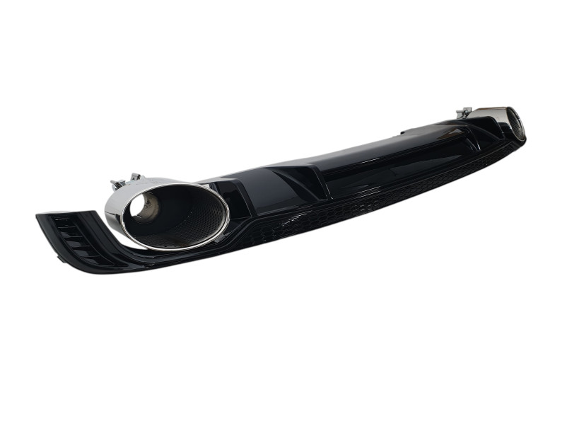 Дифузор ( заднього бампера ) Full Black / Chrome Pipe ( в стилі RS4 ) V3 S-Line на Audi A4 B9 2015-2019 року