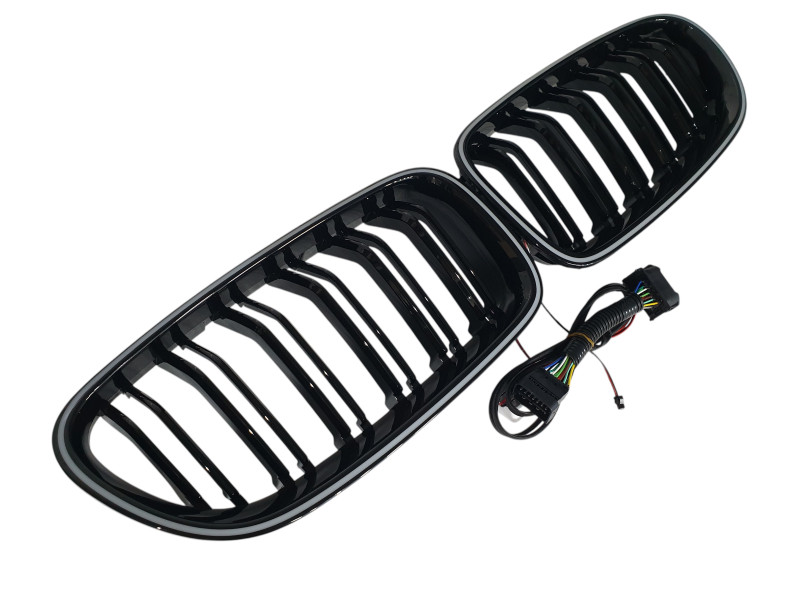 Ніздрі Чорний глянець LED ( Iconic Glow ) 2bar на BMW 5 Series F10 / F11 2010-2017 року