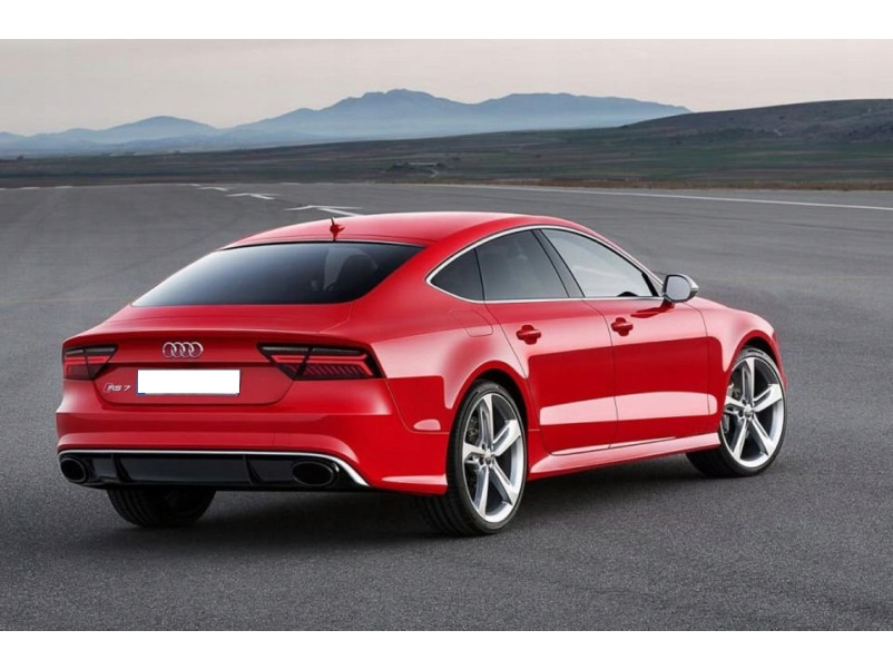 Дифузор ( заднього бампера ) Black Silver / Chrome Pipe ( в стилі RS7 ) на Audi A7 4G 2014-2017 року