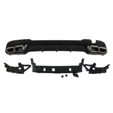 Дифузор ( заднього бампера ) Full Black / Chrome Pipe ( стиль AMG E63 ) на Mercedes-Benz E-Class W212 2013-2016 року